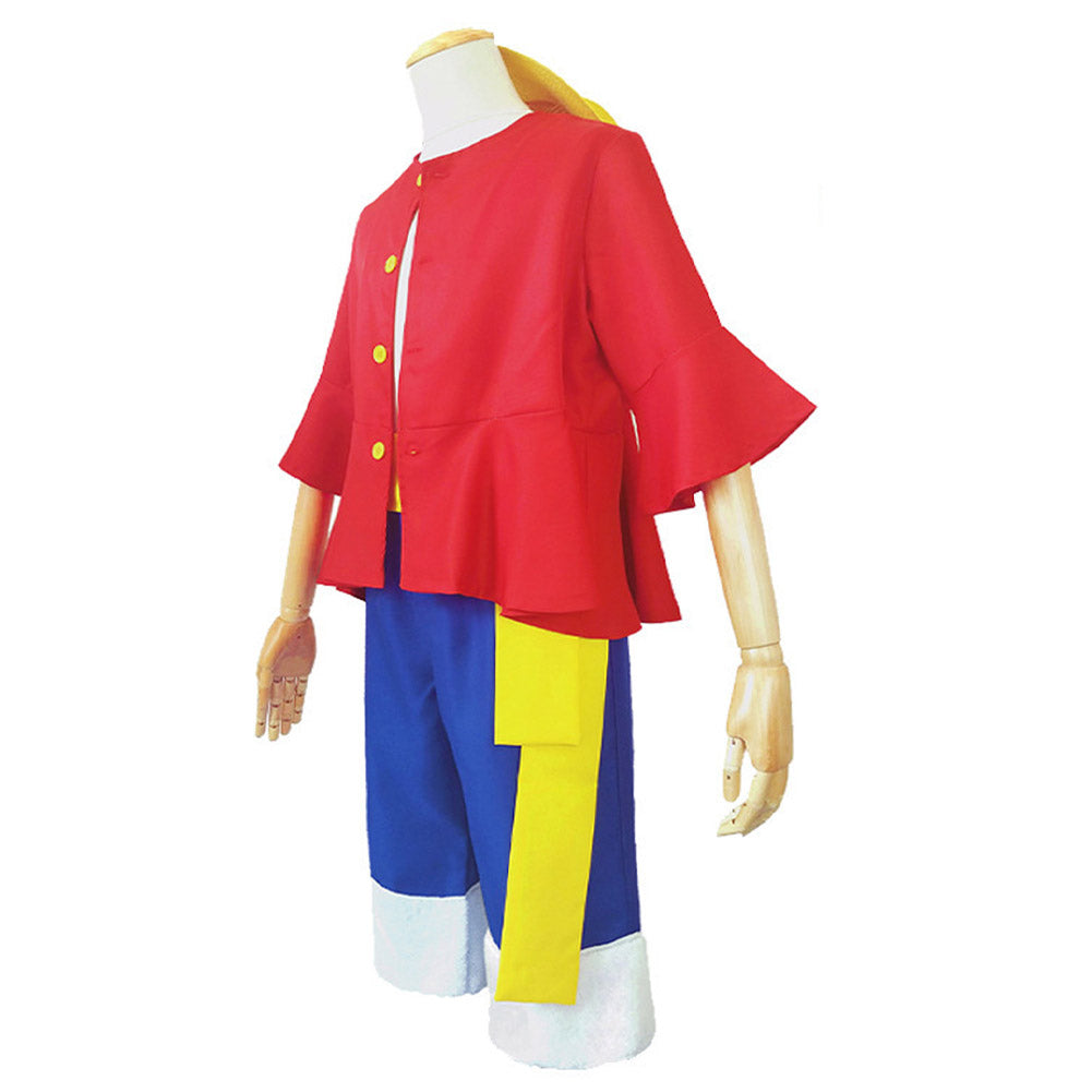 One Piece Kinder Luffy-Cosplay-Kostüm Halloween Karneval Partys
