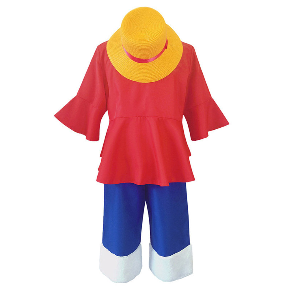 One Piece Kinder Luffy-Cosplay-Kostüm Halloween Karneval Partys