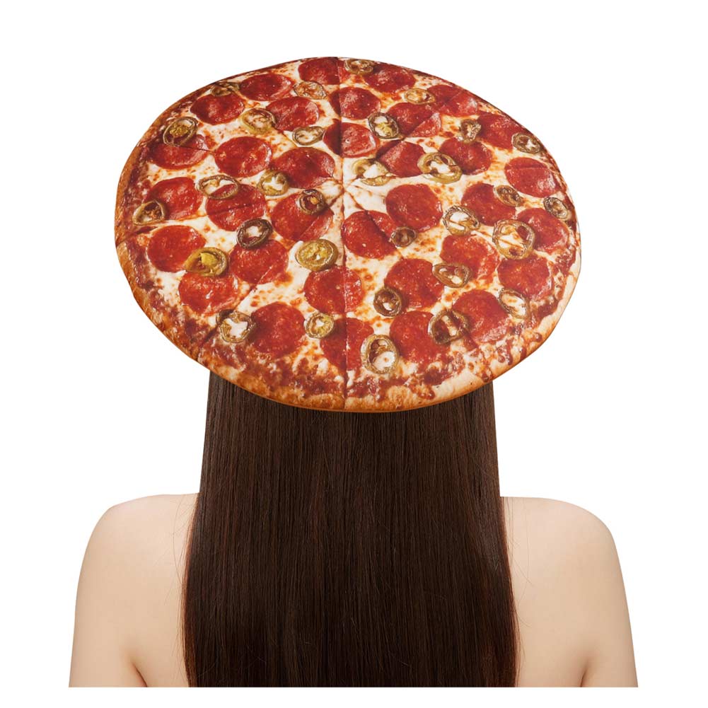 Pizza digital gedruckt Erwachsenen Requisiten Hut Kappe Halloween Karneval Kostüm Zubehör