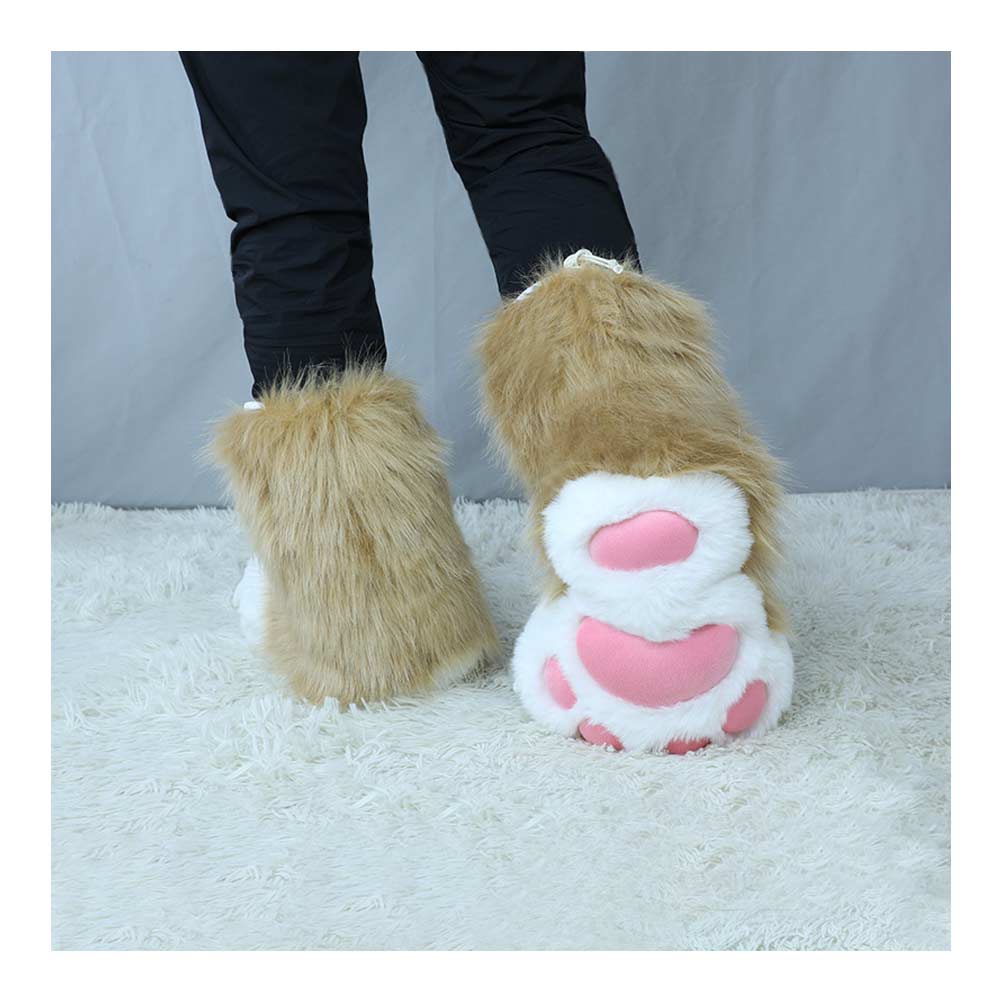 Plüsch Tier Pfote Socken Plüsch Schuhe Cover Halloween Karneval Kostüm Zubehör