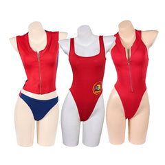 Baywatch Damen Badeanzug C.J. Parker Cosplay-Kostüm für Halloween, Karneval und Partys