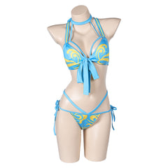 Street Fighter Damen Chun Li Kostüm Outfits Bademode Halloween Karneval Anzug