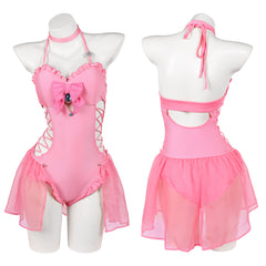 Super Mario Damen Badeanzug Cosplay-Kostüm für Halloween, Karneval oder Partys Prinzessin Peach