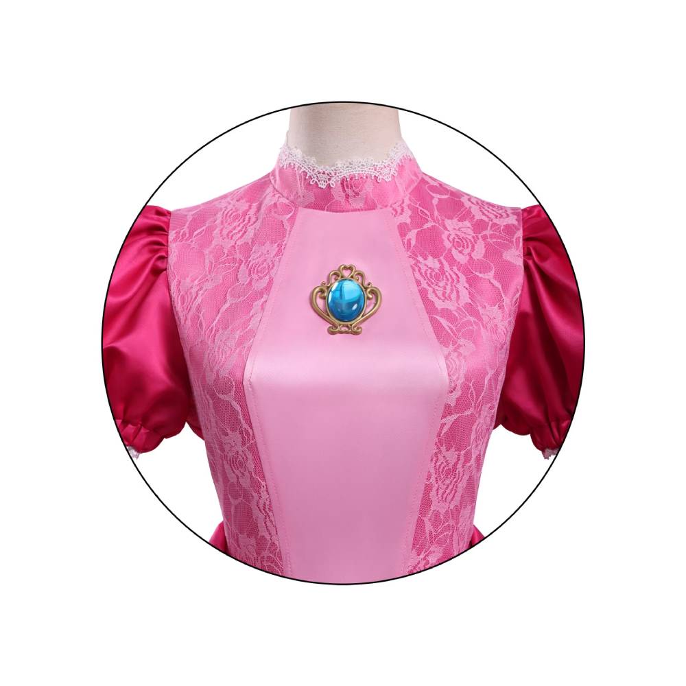Super Mario Kleid für Mutter und Tochter Cosplay-Kostüm für Halloween, Karneval oder Partys: Prinzessin Peach