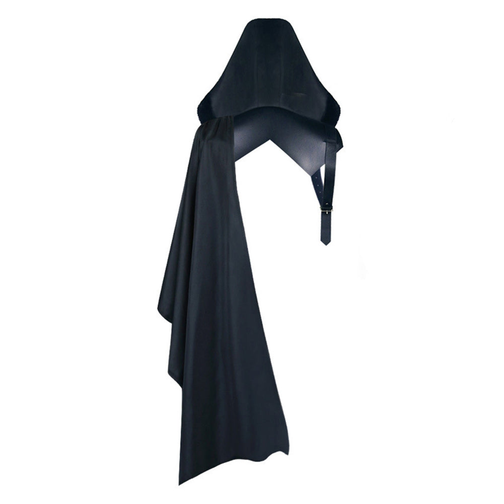 unisex Erwachsene Mittelalterlicher Halloween Stehkragen gebundener Schal Umhang mit Hut