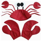 Unisex Erwachsene rot Krabbe Hut Cosplay-Kopfbedeckung, Halloween, Karneval, Kostümzubehör
