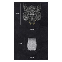 Wolf Set Maske Handschuhe Schwanz Cosplay Kostüm Outfits Halloween Karneval Anzug