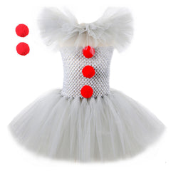 Mädchen Tülle Kleid Pennywise Hochzeit Partykleid Geburstag Festkleid Ärmellos Kostüm