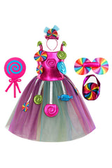 Kinder Mädchen Süßigkeit Cosplay Kostüm Outfits Fantasia Halloween Karneval Party