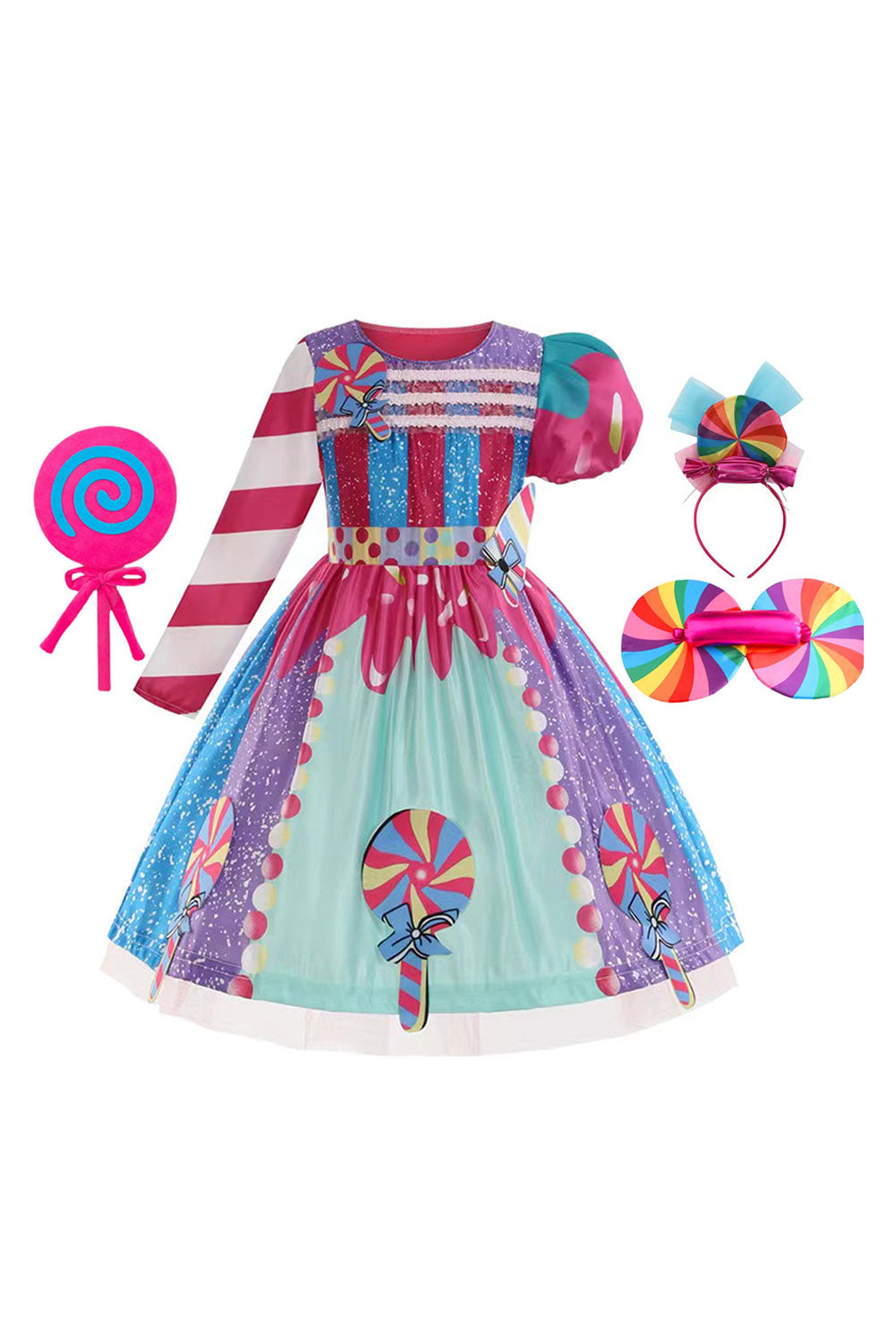 Kinder Mädchen Zuckerwerk Cosplay Kostüm Outfits Fantasia Halloween Karneval Party