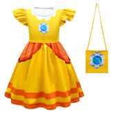 Kinder Mädchen The Super Mario Bros peach Cosplay Kostüm Kleid Outfits Halloween Karneval Party