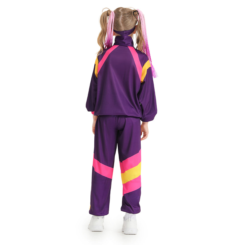 Kinder Retro Vintage Hip-Hop Disco Tanz Cosplay Kostüm Outfits Halloween Karneval Anzug