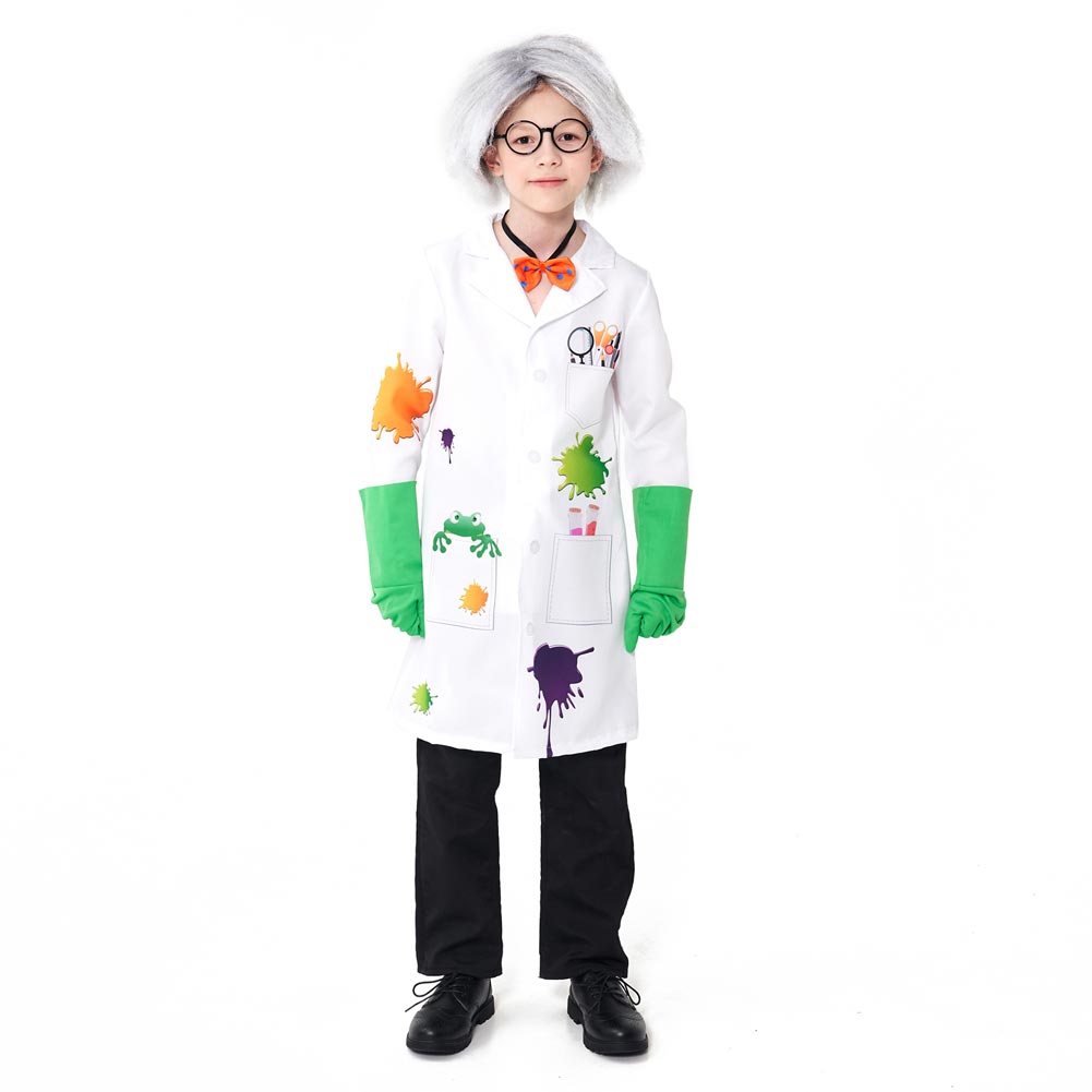 Kinder Wissenschaftsgeek Cosplay Kostüm Outfits Halloween Karneval Anzug