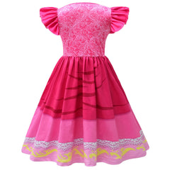 Kinder Super Mario peach Cosplay Kostüm Halloween Mädchen Karneval Party Verkleidung Anzug