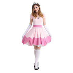Kinder Der Super Mario Bros Pfirsich Cosplay Kostüm Kleid Outfits Halloween Karneval Party Anzug