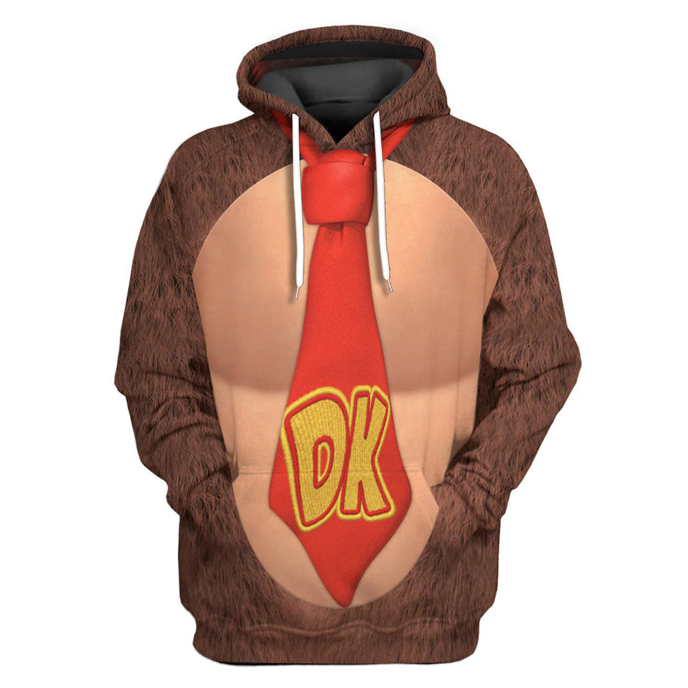 Super Mario Donkey Kong Cosplay Hoodie 3D Druck Hooded Sweatshirt Herren Streetwear Pullover