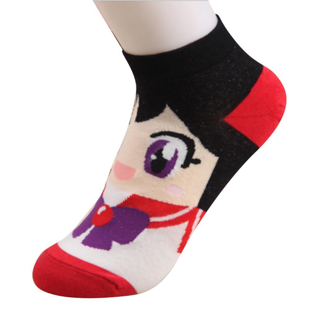 Hohe Qualität Sailor Moon Sneaker Socken Kawaii süße Ankle Cotton Socken Mode Frauen Neu 6.tlg - Karnevalkostüme