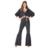 Damen Retro Europäische Amerikanische 70er Disco Pailletten Bar Kostüme Cosplay Halloween Karneval Party Kostüme