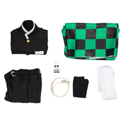 Kinder Demon Slayer Kimetsu no Yaiba Kamado Tanjirou Cosplay Kostüm Kimono Outfits Halloween Karneval Anzug
