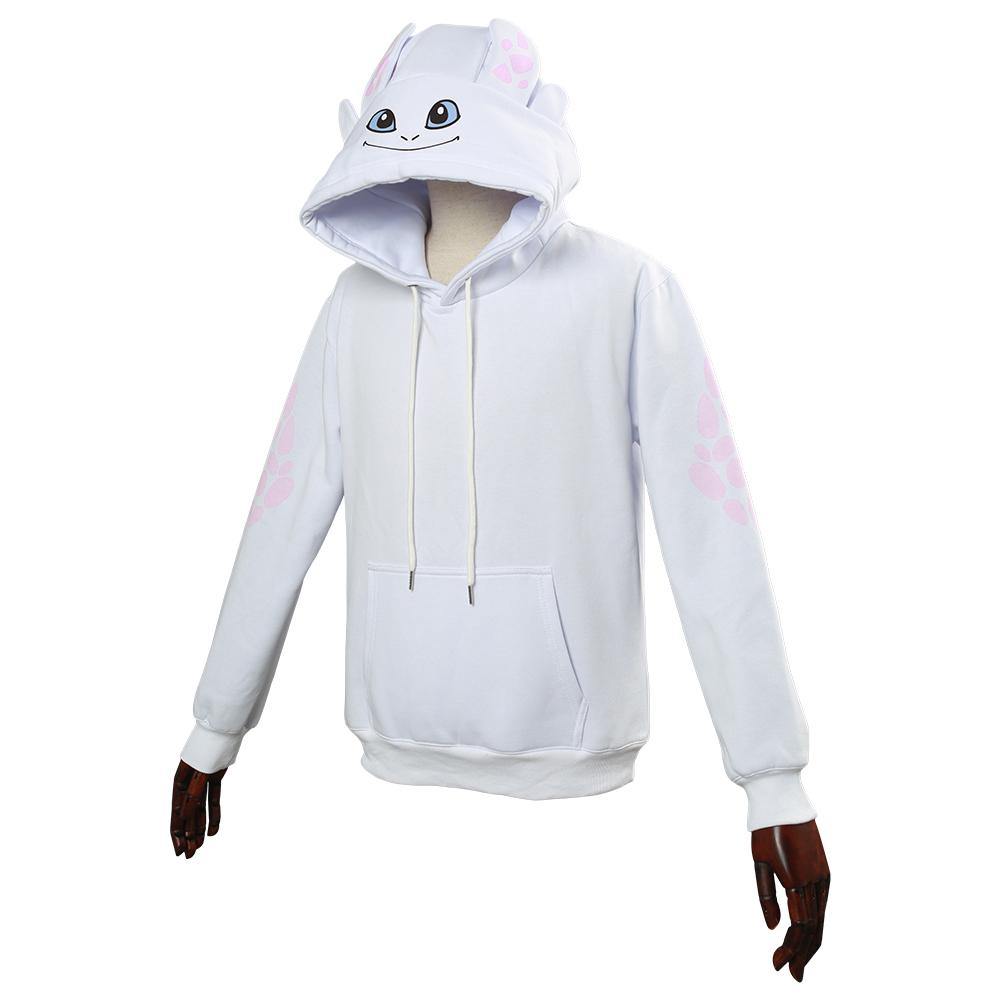 Drachenzähmen leicht gemacht 3 Die geheime Welt Toothless Hoodie Pullover mit Kaputze Pulli für Erwachsene Weiß Hoodie - Karnevalkostüme