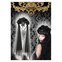 Damen Cosplay Haarband Halloween Party Dekoration Stirnband Foto Requisiten Halloween Karneval Kopfbügel Gothic Braut