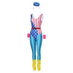 Damen Cosplay Kostüm Outfits Halloween Faschingskostüm 80sTrainingsanzug 80er 90er Leotard Legging