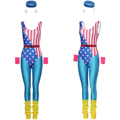 Damen Cosplay Kostüm Outfits Halloween Faschingskostüm 80sTrainingsanzug 80er 90er Leotard Legging