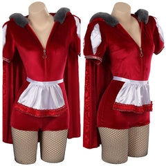 Damen Jumpsuit Roter sexy Jumpsuit Set Cosplay Kostüm Outfits Halloween Karneval Anzug halloween