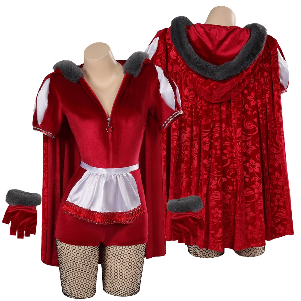 Damen Jumpsuit Roter sexy Jumpsuit Set Cosplay Kostüm Outfits Halloween Karneval Anzug halloween