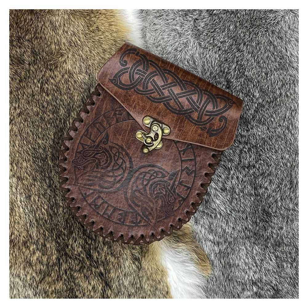 Damen mittelalterliche Retro-Tasche Wikinger Stil Cosplay Gürteltasche Halloween Karneval Kostüm Zubehör
