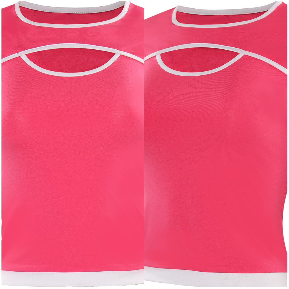 Damen rosa Sommer Shirt Cosplay Kostüm Outfits Halloween Karneval Party Anzug