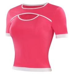 Damen rosa Sommer Shirt Cosplay Kostüm Outfits Halloween Karneval Party Anzug