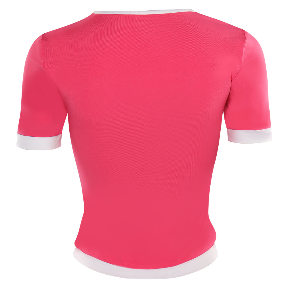 Damen rosa Sommer Shirt Cosplay Kostüm Outfits Halloween Karneval Party Anzug