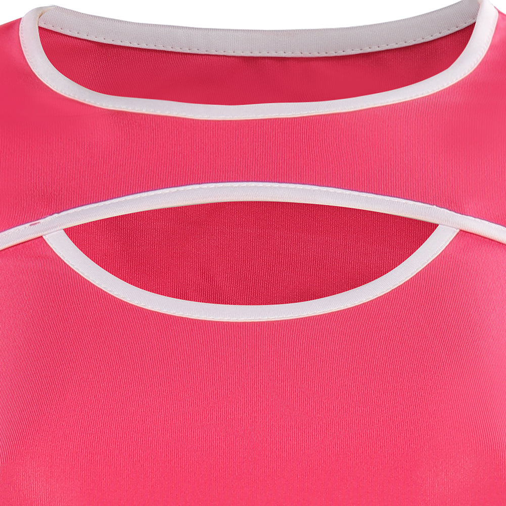 Damen rosa Sommer Shirt Cosplay Kostüm Outfits Halloween Karneval Party Anzug