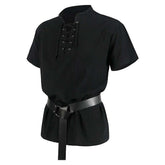 Herren Mittelalter Kurzärmeliges Hemd Cosplay Kostüm Outfits Halloween Karneval Anzug