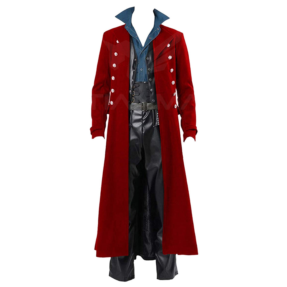 Herren rot Gothic Punk Cosplay Kostüm Outfits Halloween Karneval Anzug