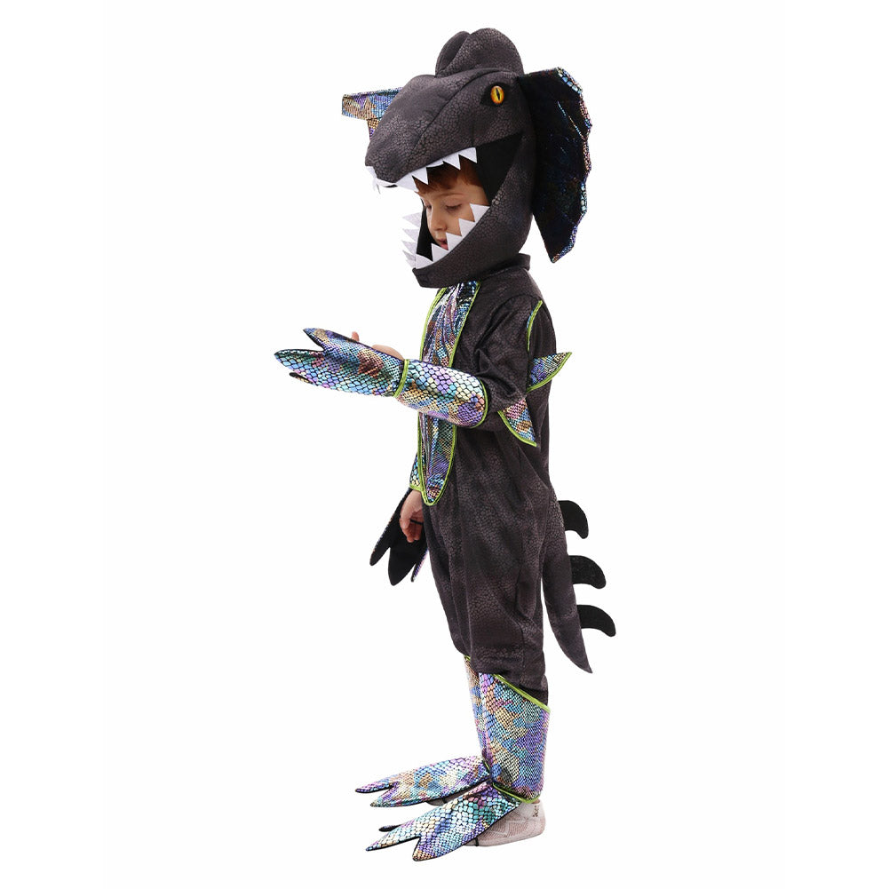 Kinder Antiker Dilophosaurus Cosplay Kostüm Outfits Halloween Karneval Anzug