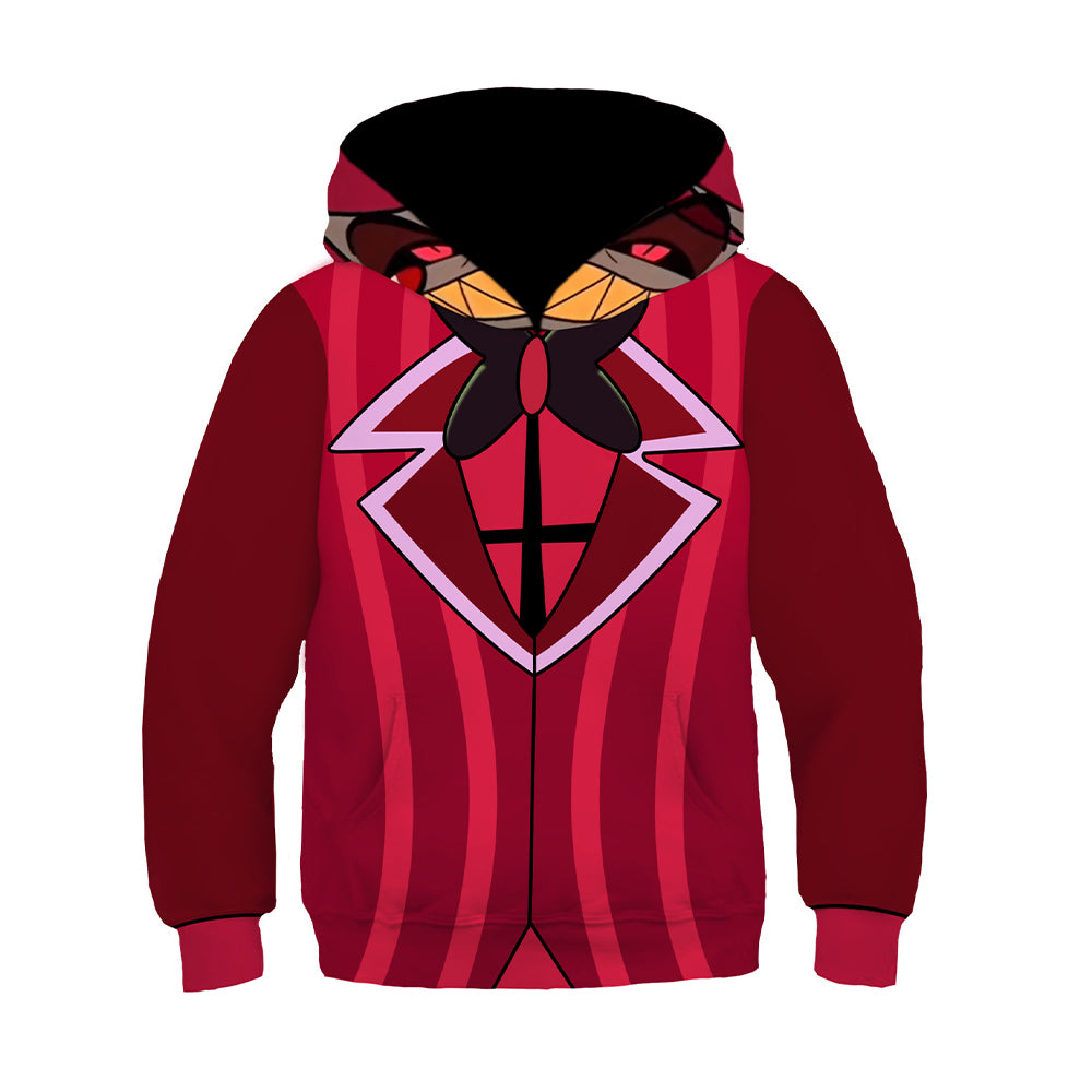 Kinder Hazbin Hotel Alastor Cosplay Hoodie 3D Druck Sweatshirt mit Kapuze treetwear Pullover