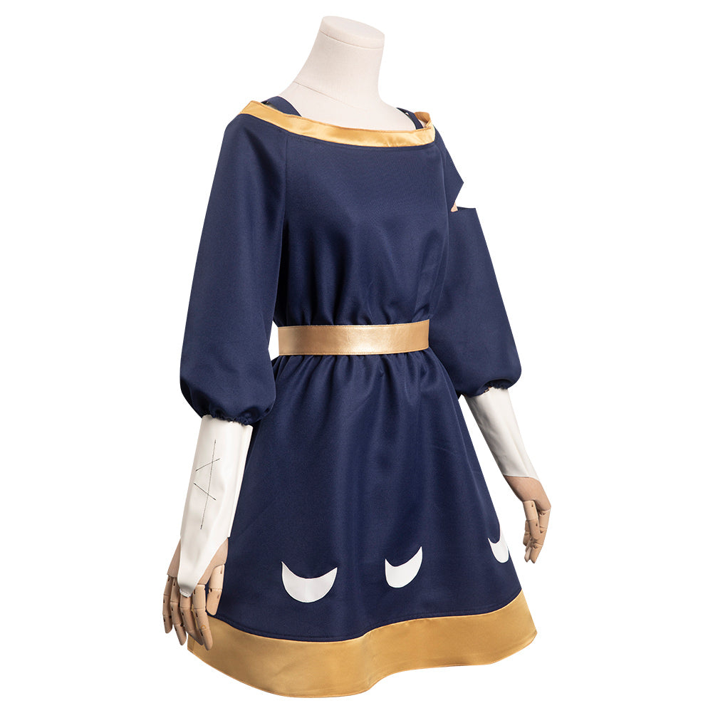 Kinder Mädchen blau Kleid Partykleid Elegant Kurzarm Sommerkleider Kinder Einfarbig A Linie Freizeitkleid