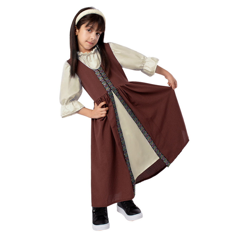 Kinder Mädchen Kleid Mittelalterliches Retro Party Palast Kostüm Bühnenauftritt Kostüm Kinderauftritt Halloween Karnevalsanzug