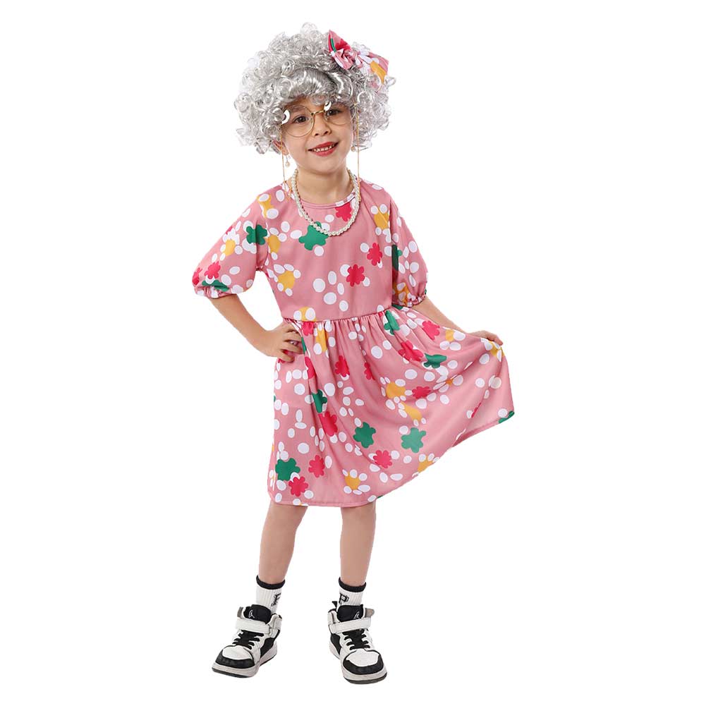 Kinder Mädchen Oma Cosplay Kostüm Outfits Halloween Karneval Anzug