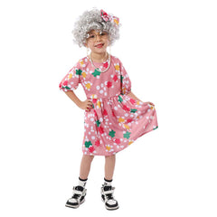 Kinder Mädchen Oma Cosplay Kostüm Outfits Halloween Karneval Anzug