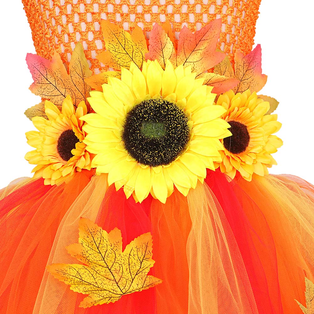Kinder Mädchen Sonnenblume Prinzessin TUTU Kleid Rock Cosplay Kostüm Outfits