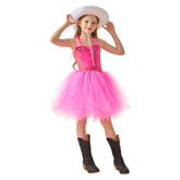 Kinder Mädchen Tutu Kleid Cowboy Cosplay Kostüm Outfits Halloween Karneval Anzug