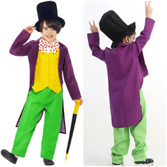 Kinder Willy Wonka Cosplay Kostüm Outfits Halloween Karneval Anzug
