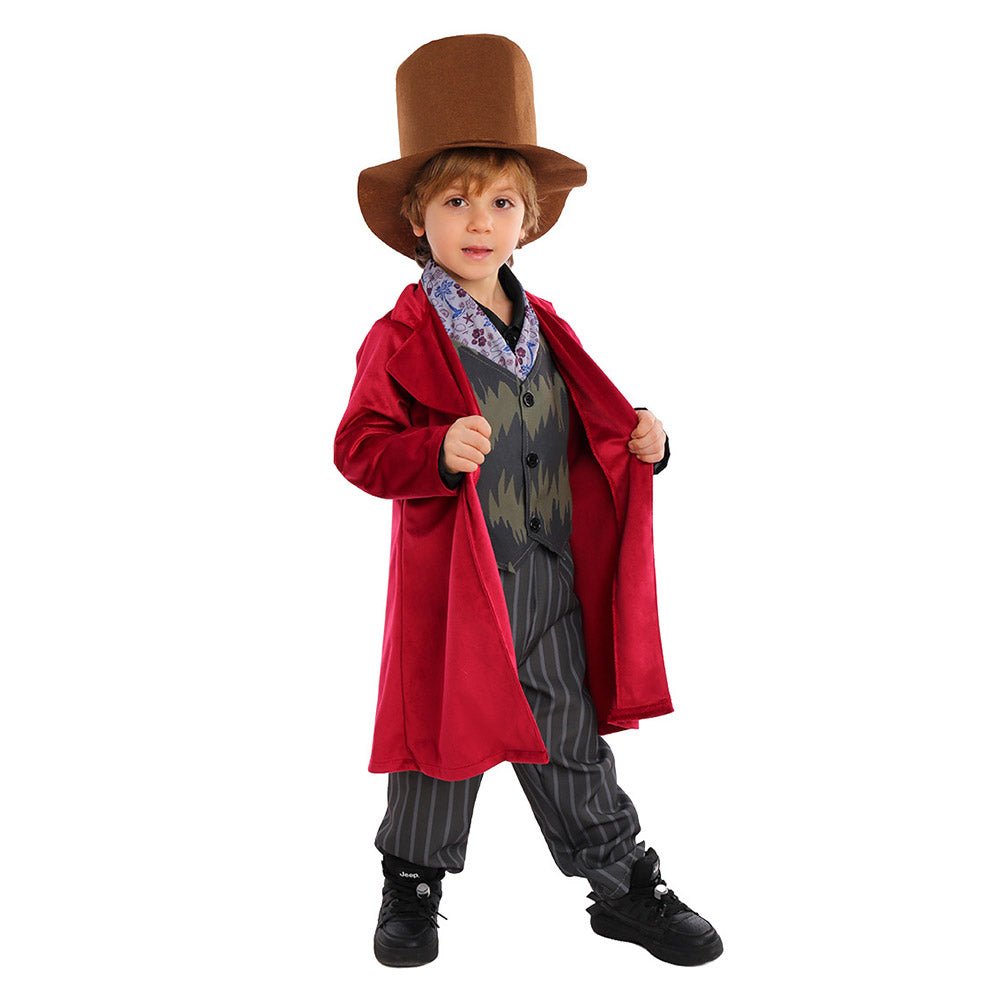 Kinder Wonka Cosplay Kostüm Outfits Halloween Karneval Anzug Film