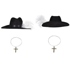 Kreuz Halskette Adlerauge Cosplay Hut Kappe Halskette Halloween Karneval Kostüm Zubehör Proop Hut Cosplay