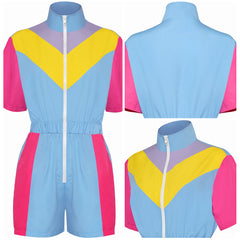 unisex Cosplay Kostüm Outfits Halloween Karneval Anzug Bunte Sportbekleidung 80er 90er Jahre Trainingsanzüge Set