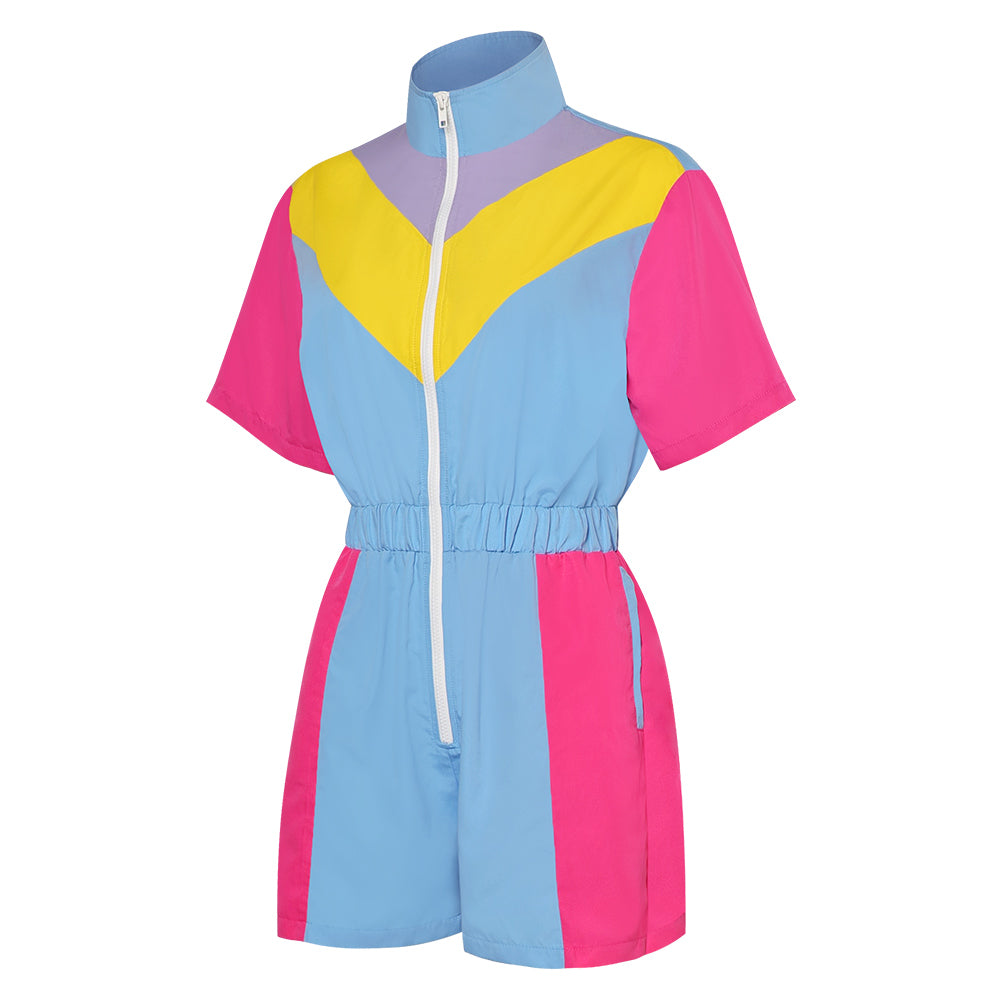 unisex Cosplay Kostüm Outfits Halloween Karneval Anzug Bunte Sportbekleidung 80er 90er Jahre Trainingsanzüge Set