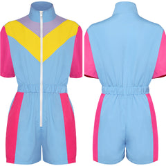 unisex Cosplay Kostüm Outfits Halloween Karneval Anzug Bunte Sportbekleidung 80er 90er Jahre Trainingsanzüge Set